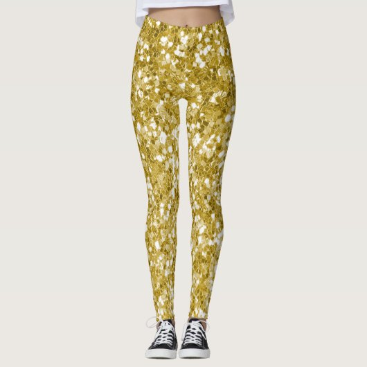 Glam Gold Glitzer Leggings (Vorderseite)