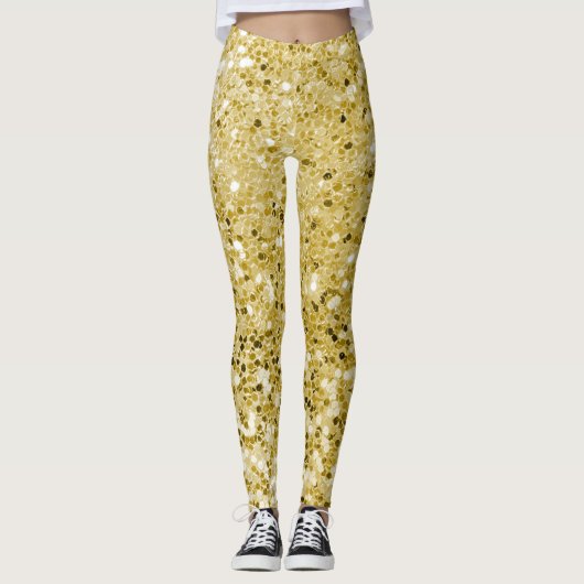 Glam Gold Glitzer Leggings (Vorderseite)