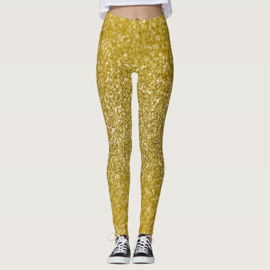 Glam Gold Glitzer Leggings (Vorderseite)