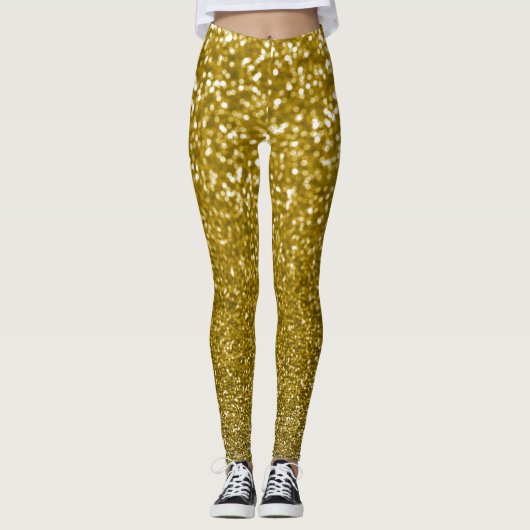 Glam Gold Glitzer Leggings (Vorderseite)