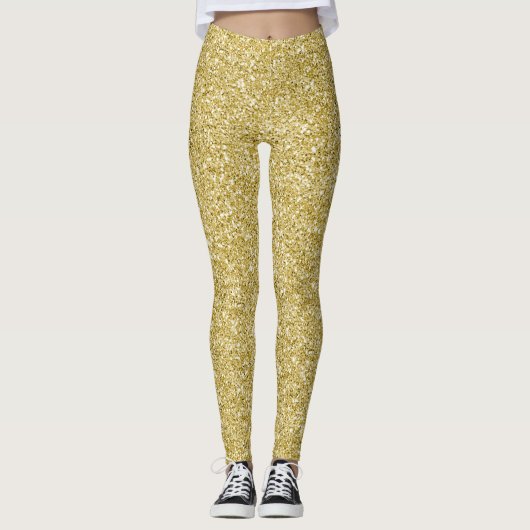 Glam Gold Glitzer Leggings (Vorderseite)