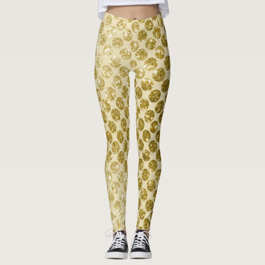 Glam Gold Glitzer Leggings (Vorderseite)