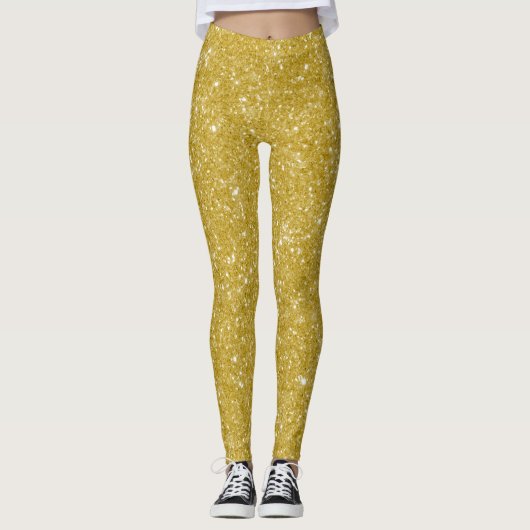 Glam Gold Glitzer Leggings (Vorderseite)
