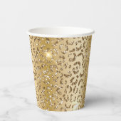 Glam Gold Glitzer Leopard Pappbecher (Rückseite)