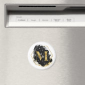 Glam Gold Glitzer M Monogram Magnet (In Situ (Geschirrspüler))