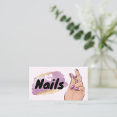 Glam Gold Glitzer Nail Artist Nageltechniker Visitenkarte (Stehend Vorderseite)