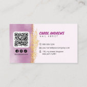 Glam Gold Glitzer Nail Artist Nageltechniker Visitenkarte (Rückseite)