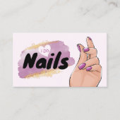 Glam Gold Glitzer Nail Artist Nageltechniker Visitenkarte (Vorderseite)