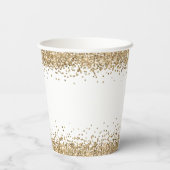 Glam Gold Glitzer Name Class of 2024 Abschluss Pappbecher (Rückseite)