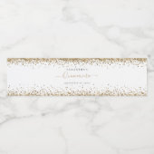 Glam Gold Glitzer Name Datum Quinceañera Party Wasserflaschenetikett (Einzelnes Label)