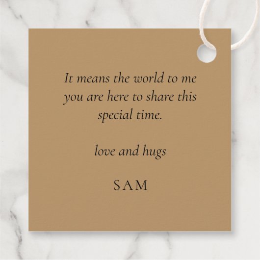 Glam Gold Glitzer Name Quinceañera Vielen Dank Geschenkanhänger (Rückseite)