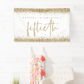Glam Gold Glitzer Name Welcome Fiftieth Banner (Insitu)