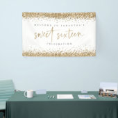 Glam Gold Glitzer Name Willkommen 16 . Geburtstag Banner (Messeveranstaltung)