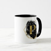 Glam Gold Glitzer P Monogram Tasse (VorderseiteRechts)