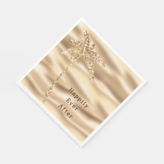 Glam Gold Glitzer Palm Tree Serviette (Ecke)