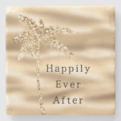 Glam Gold Glitzer Palm Tree Steinuntersetzer (Vorderseite)