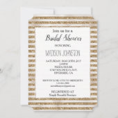 Glam Gold Glitzer Pearl Streifen Einladung (Vorderseite)