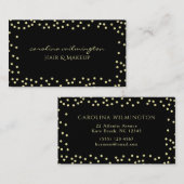 Glam Gold Glitzer Punkte auf schwarzer Boutique Begleitkarte (Vorne/Hinten)