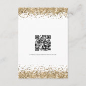 Glam Gold Glitzer QR Code Skriptdetails Hochzeitsa Begleitkarte (Rückseite)