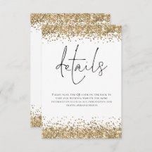 Glam Gold Glitzer QR Code Skriptdetails Hochzeitsa