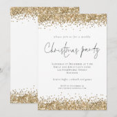 Glam Gold Glitzer Script Party Einladung (Vorne/Hinten)