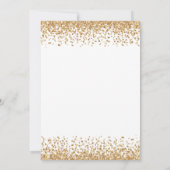 Glam Gold Glitzer Silvester White Einladung (Rückseite)