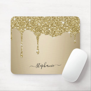 Glam Gold Glitzer Sparkle Handbriefname Benutzerde Mousepad