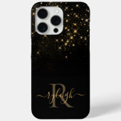 Glam Gold Glitzer Sparkling Elegante Luxe Monogram Case-Mate iPhone Hülle (Rückseite)