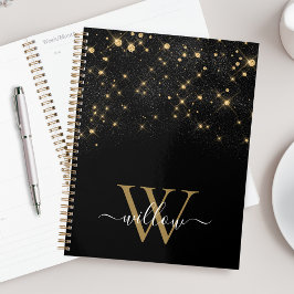 Glam Gold Glitzer Sparkling Elegante Luxe Monogram Planer
