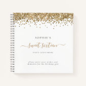 Glam Gold Glitzer Sweet 16 Alternate Guest Book Notizblock (Vorderseite)