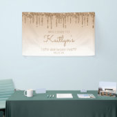 Glam Gold Glitzer Tropfen 16. Geburtstagsparty Banner (Messeveranstaltung)
