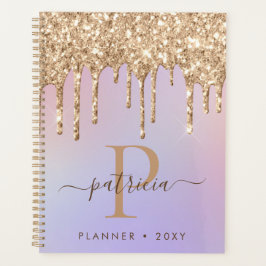 Glam Gold Glitzer Tropfen Eleganter Monogram Plane Planer
