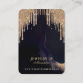 Glam Gold Glitzer Tropfen Schmuck Earring Display Visitenkarte (Vorderseite)