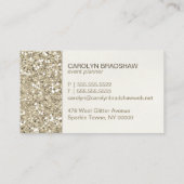 Glam Gold Glitzer Visitenkarte (Rückseite)