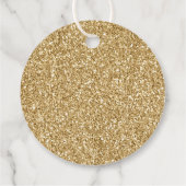 Glam Gold Glitzy Glitzer Geschenkanhänger (Rückseite)