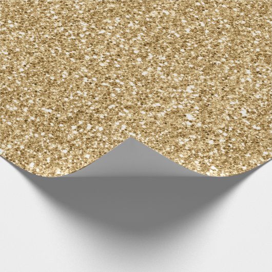 Glam Gold Glitzy Glitzer Geschenkpapier (Ecke)