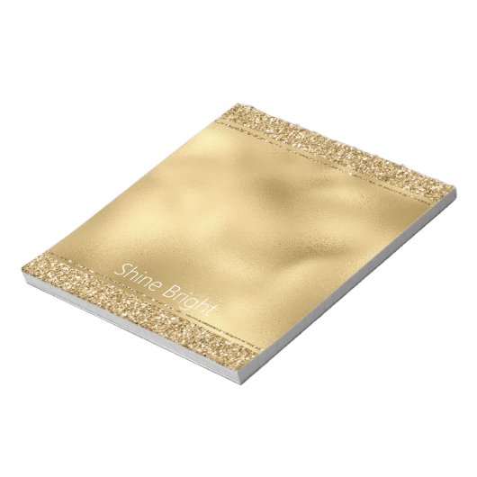 Glam Gold Glitzy Glitzer Notizblock (Rotiert)