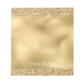 Glam Gold Glitzy Glitzer Notizblock (Vorderseite)