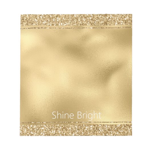 Glam Gold Glitzy Glitzer Notizblock (Vorderseite)