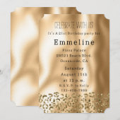 Glam Gold Glitzy Leopard Einladung (Vorne/Hinten)