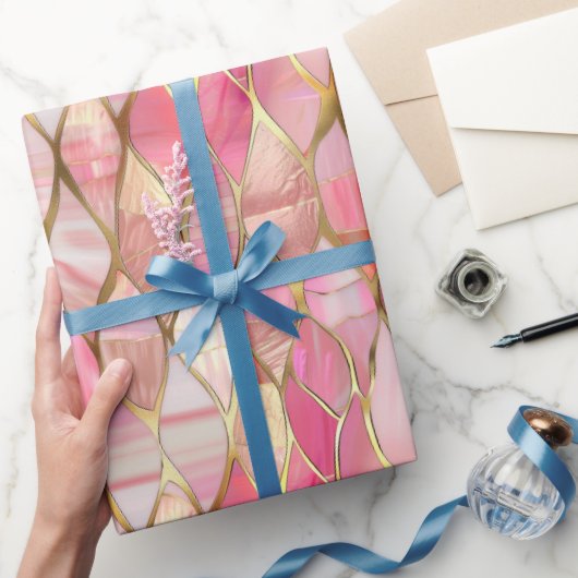 Glam Gold Glitzy Pink Geschenkpapier (Schenken)