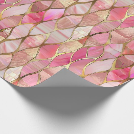 Glam Gold Glitzy Pink Geschenkpapier (Ecke)