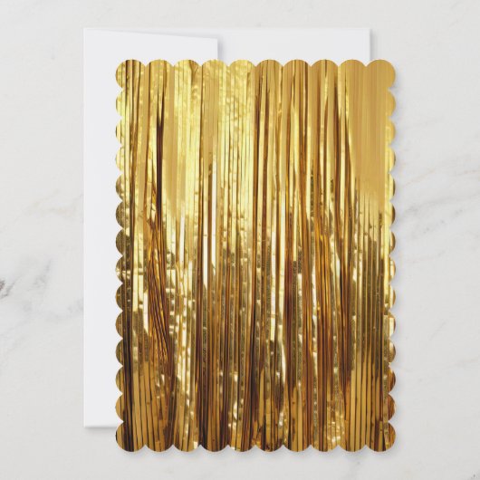 Glam Gold Glitzy Sparkeln Streifen Einladung (Rückseite)