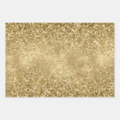 Glam Gold Glitzy Sparkle Glitzer Geschenkpapier Set (Vorderseite 3)