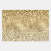 Glam Gold Glitzy Sparkle Glitzer Geschenkpapier Set (Vorderseite)