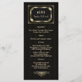 Glam Gold Great Gatsby Art Deco 20s Wedding Menu Menükarte (Vorderseite)