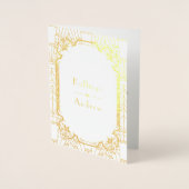 Glam Gold Great Gatsby Art Deco Wedding Folienkarte (Vorderseite)