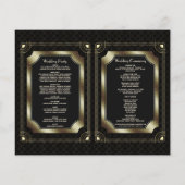 Glam Gold Great Gatsby Art Deco Wedding Programm (Rückseite)
