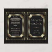 Glam Gold Great Gatsby Art Deco Wedding Programm (Vorderseite)