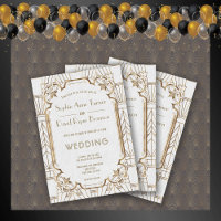 Glam Gold Great Gatsby White Art Deco 20er Hochzei